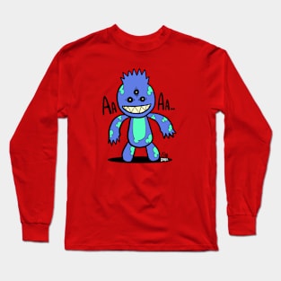 Blue Monster Cartoon Long Sleeve T-Shirt